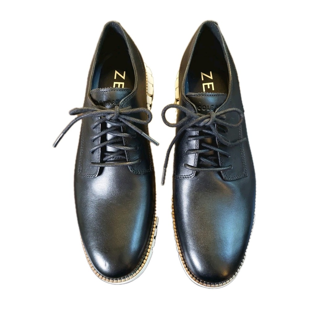 Cole Haan Mens ZeroGrande Plain Toe Oxford Shoes Black/Ivory Sz US 10M NEW! $160